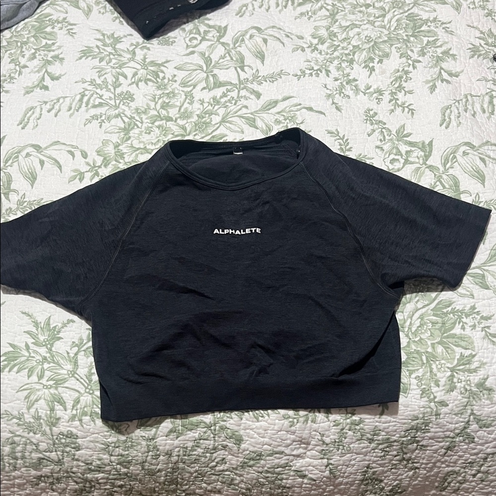 Alphalete Charcoal Black Crop Top